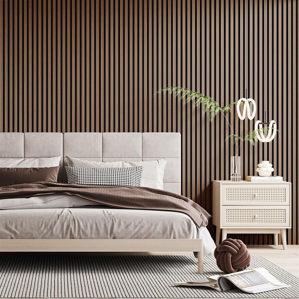 Silentlines lattenwand walnoot - Afbeelding 2