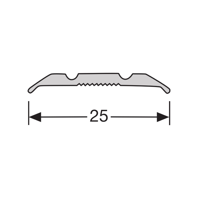 Dilatatieprof. schroef 25 mm alu zilver - Afbeelding 2