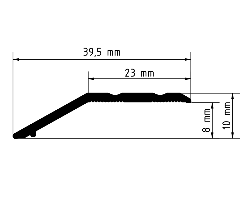 Co-pro overgangsprofiel zelfklevend 8mm antraciet/zwart - Afbeelding 2