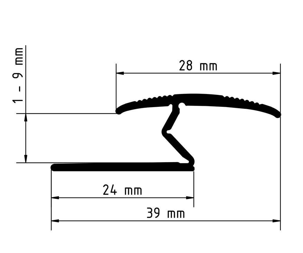 Co-pro tapijtprofiel dubbel rvs - Afbeelding 2