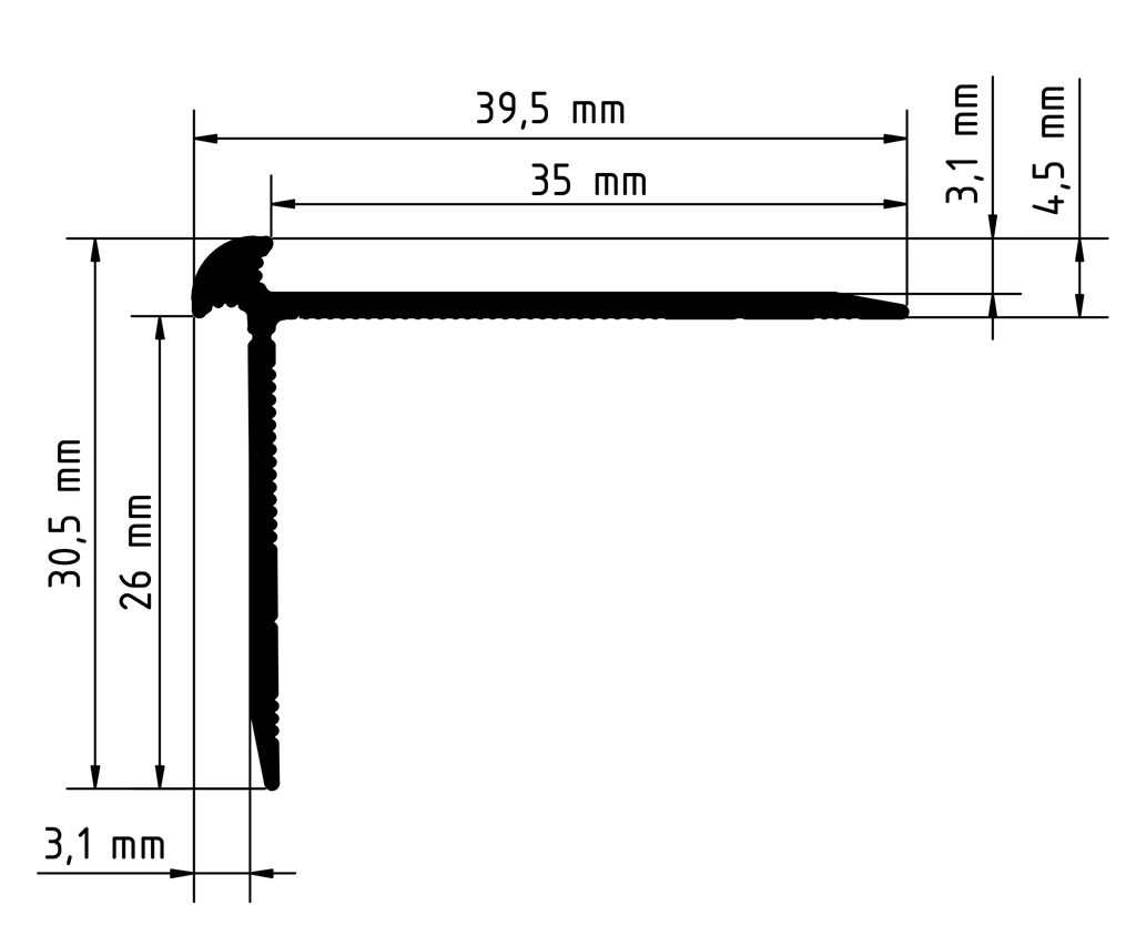 Co-pro trapprofiel antraciet/zwart pvc/pvc - Afbeelding 2