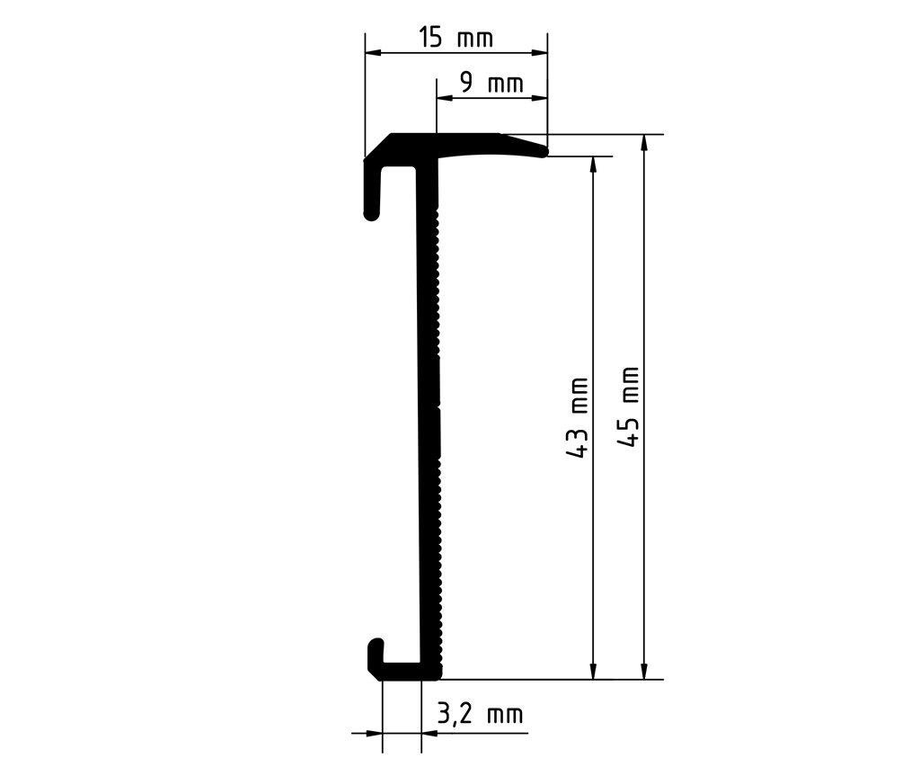 Co-pro trapprofiel pvc rvs - Afbeelding 2