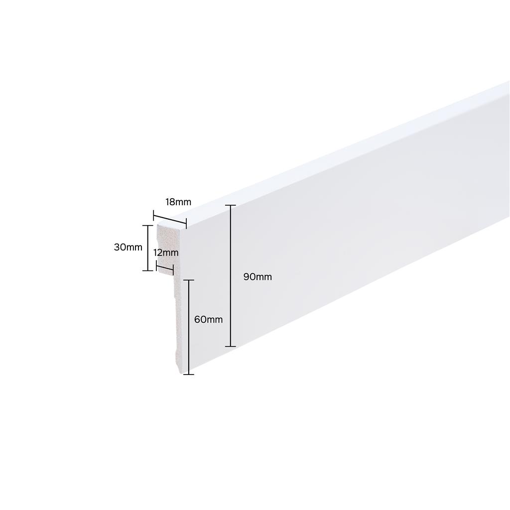 Co-pro gelakte renovatieplint amsterdam wit 90x18 - Afbeelding 2