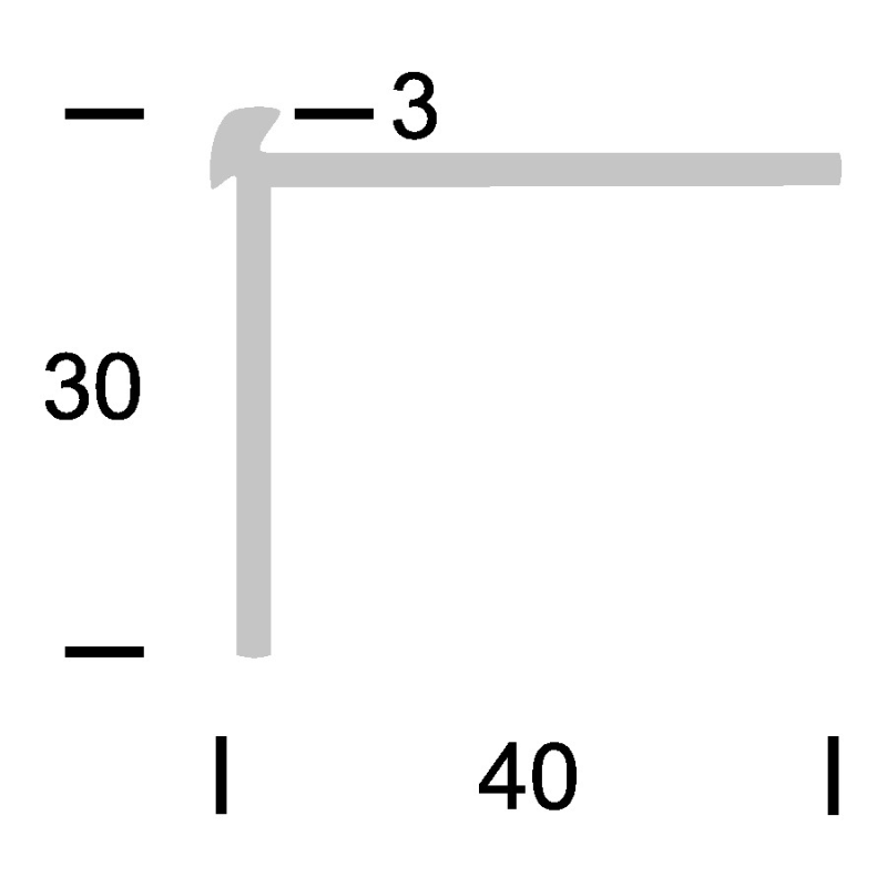Trapneuspr. (buigbaar) tbv PVC-stroken 3 mm RVS - Afbeelding 2