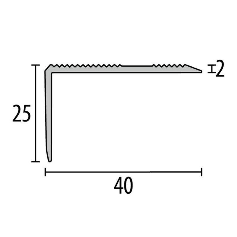 Hoeklijnprof 228 zelfkl 25mm zwart gepoedercoat - Afbeelding 2