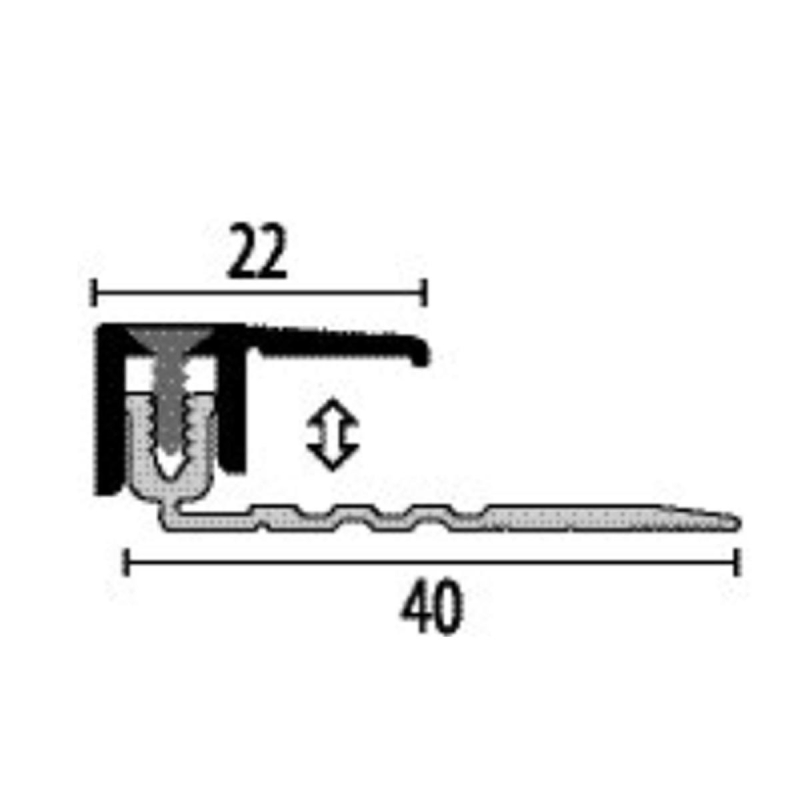 Eindprofiel 487 7-15 mm alu zwart 2,7 m - Afbeelding 2