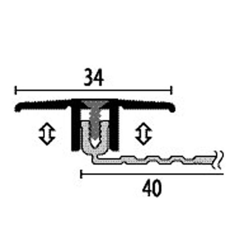 Overgangsprofiel 488 7-15 mm alu zwart 2,7 m - Afbeelding 2