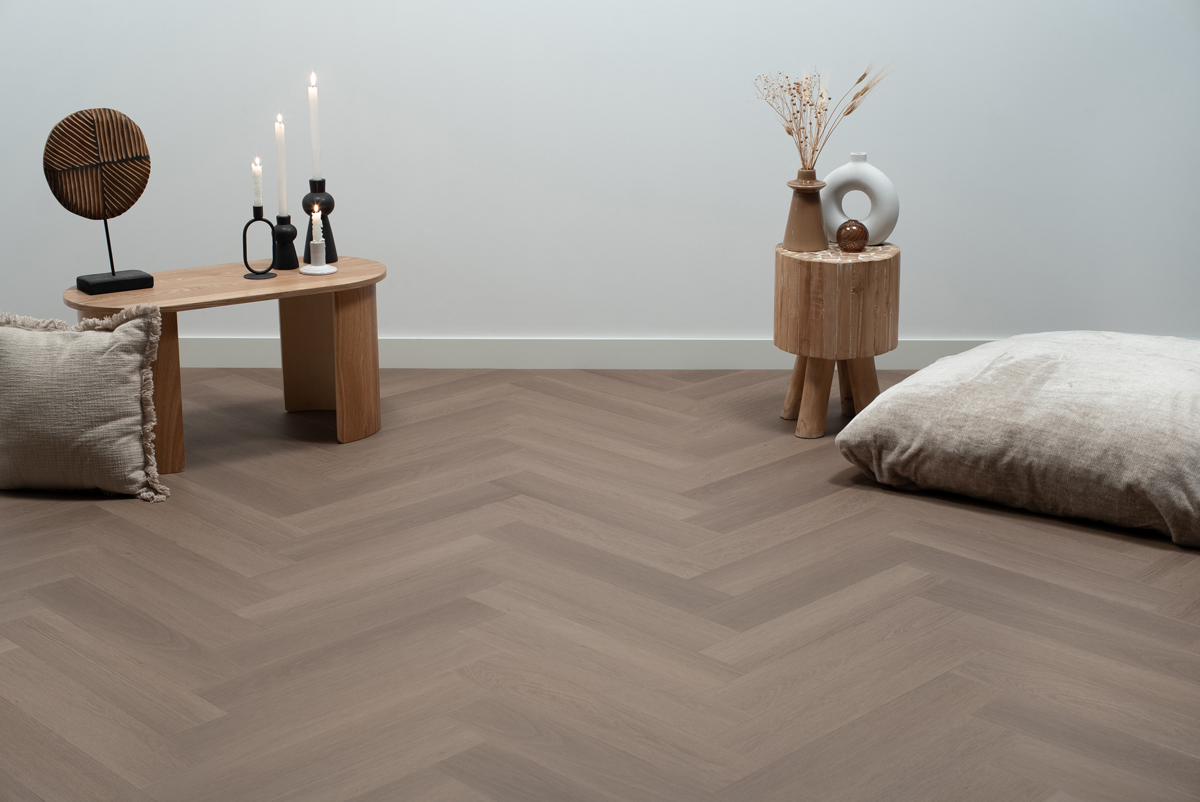 Floer Visgraat Click PVC – Greige Eiken - Afbeelding 2