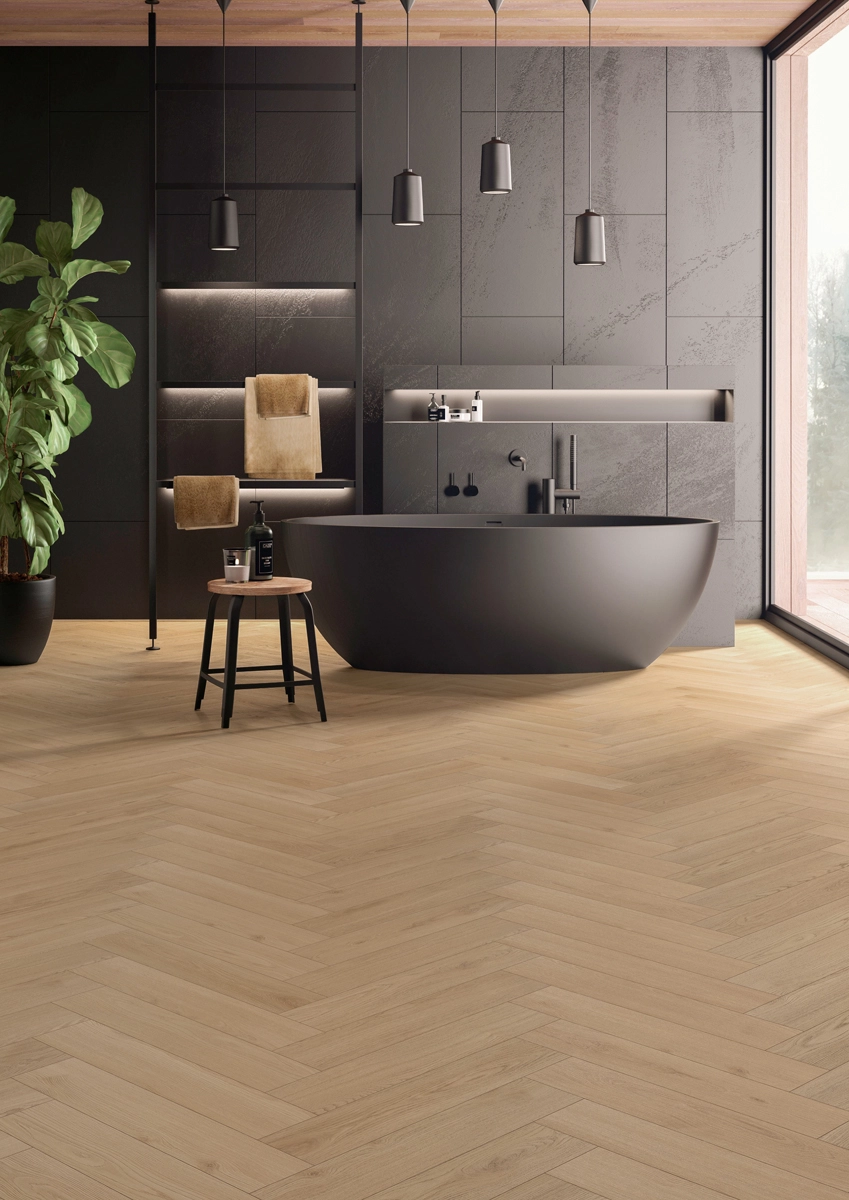 Floer Hybride Laminaat Visgraat – Zandgrijs Eiken - Afbeelding 2