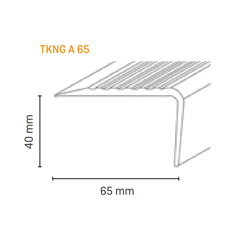 Trapkant kunststof TKNG A65 zwart/lichtgrijs 0110 - Afbeelding 2