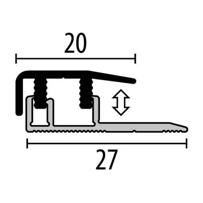 Design Clip 4-7,5 mm 577 eindprofiel RVS 0,9M - Afbeelding 2