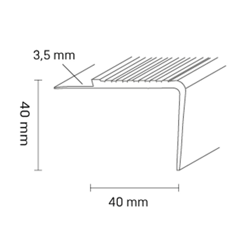Trapkant kunststof TKNG 3,5 40 zwart/zwart 0110 - Afbeelding 2