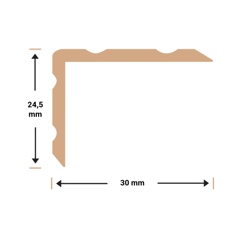 Duo-hoeklijnprofiel zelfkl. 24,5 x 30 mm matzwart 1M - Afbeelding 2